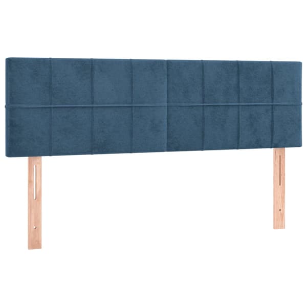 Ramsäng med madrass mörkblå 140x190 cm sammet
