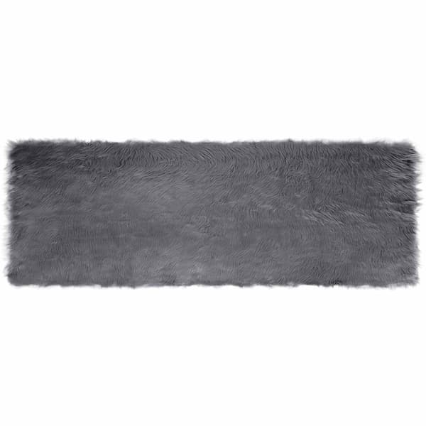 Fuskfäll matta TAFALLA Antracit 80 x 250 cm Polyester
