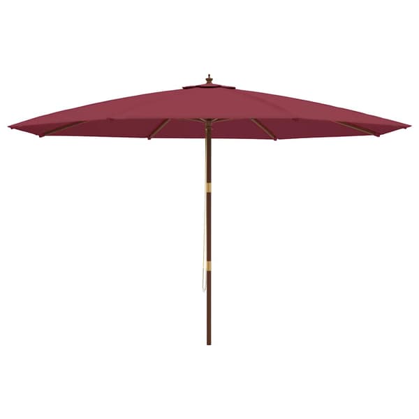 Parasoll med trästång 400x273 cm vinröd