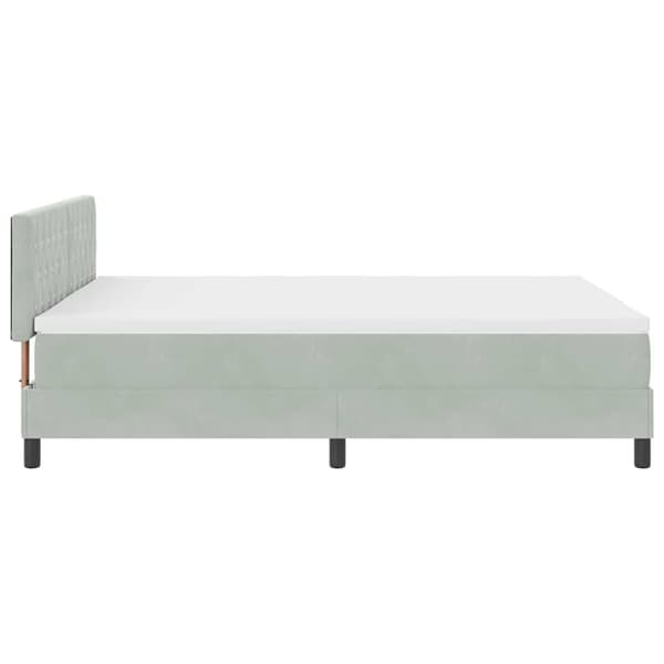 Bäddfjäder med madrass Ljusgrå 140 x 190 cm Sammet