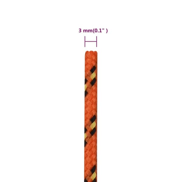 Båtlina orange 3 mm 50 m polypropen
