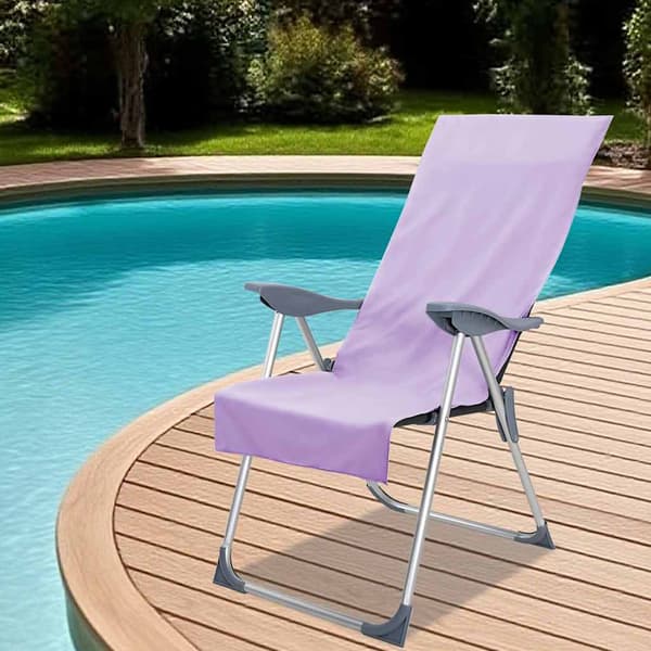 Utomhus Stols Handdukar 2 st Lila 130 x 60 cm
