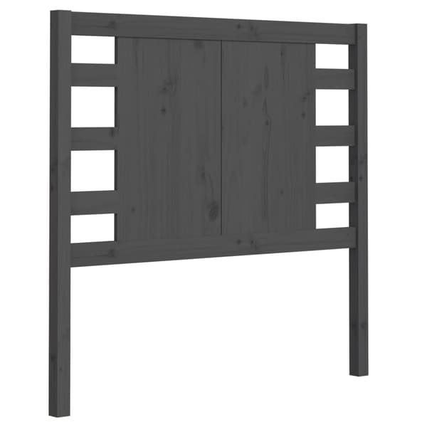 Sänggavel grå 106x4x100 cm massiv furu