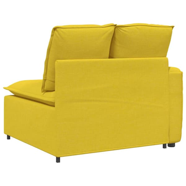 Modulär soffa armstöd ändmodul med dynor ljusgul 100 cm