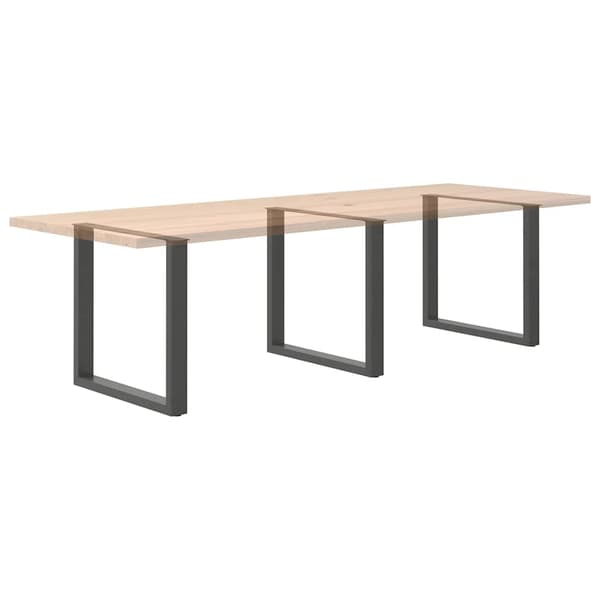 Matbordsben U-formade 3 st antracit 90x(72-73) cm stål