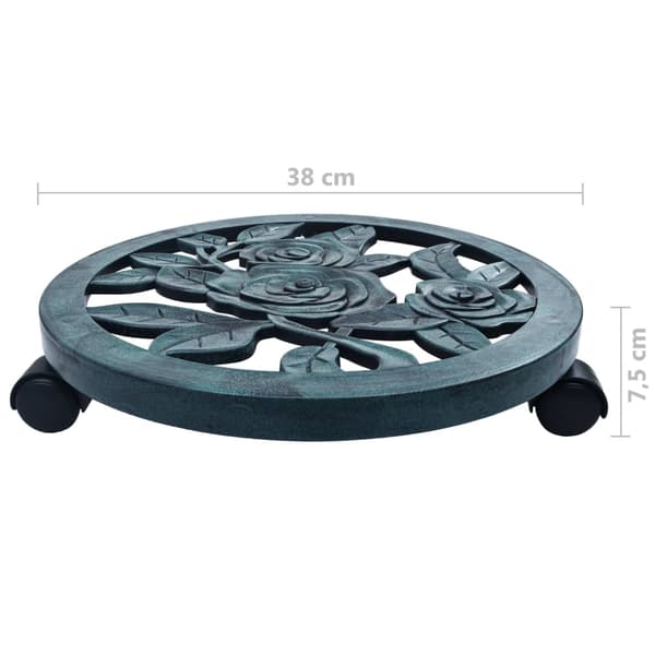 Blomvagnar 6 st grön 38 cm plast
