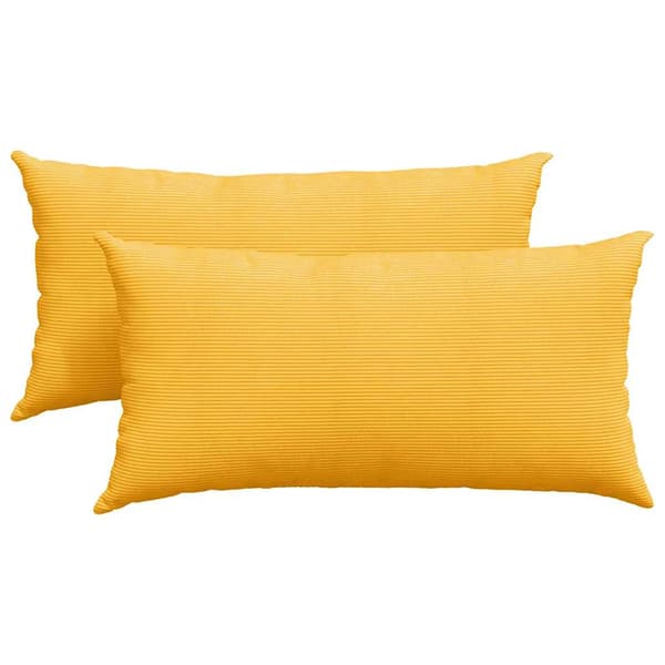 Sofakuddar 2 pcs Ljusgul 80 x 40 cm Kordread tyg