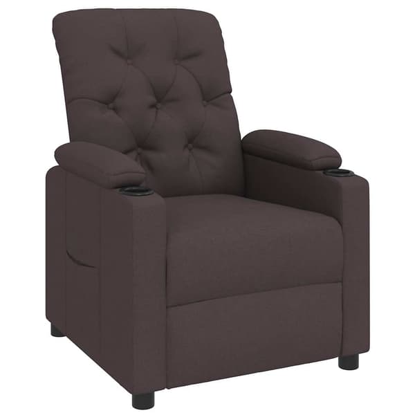 Reclinerfåtölj mörkbrun tyg