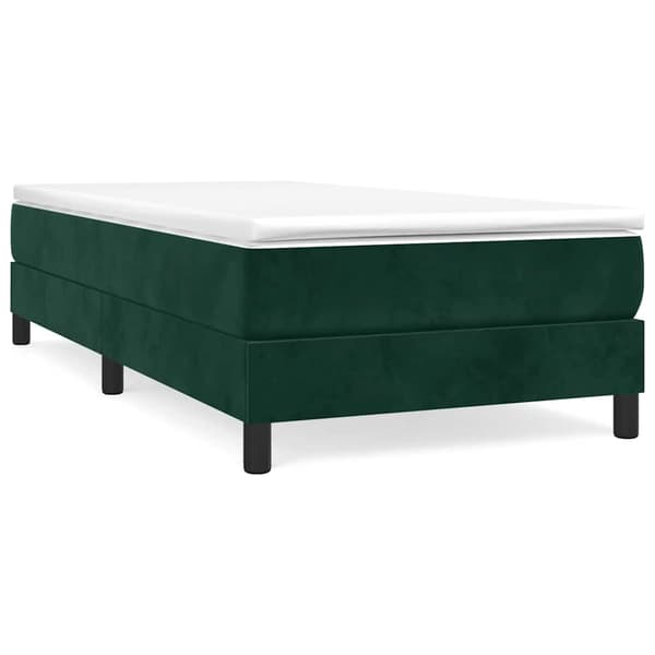 Boxspring-sängram mörkgrön 90x190 cm sammet