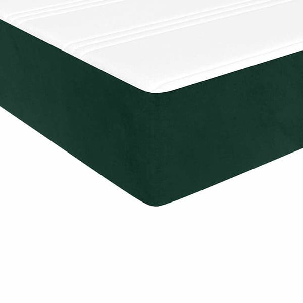 Ramsäng med madrass mörkgrön 200x200 cm sammet