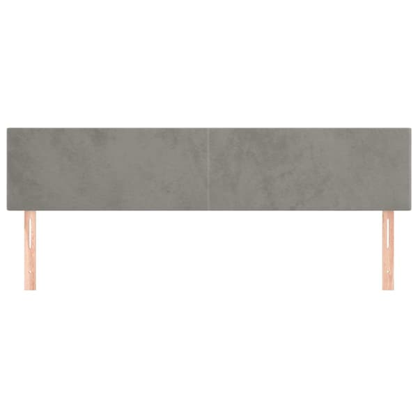 Sänggavlar ljusgrå 200x5x78/88 cm sammet