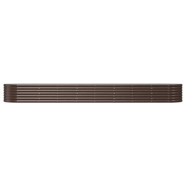 Odlingslåda galvaniserat stål 368x80x36 cm brun