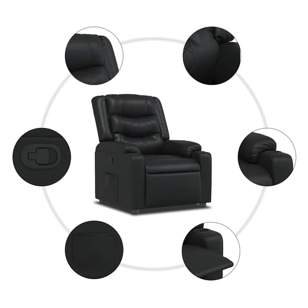 Reclinerfåtölj svart konstläder