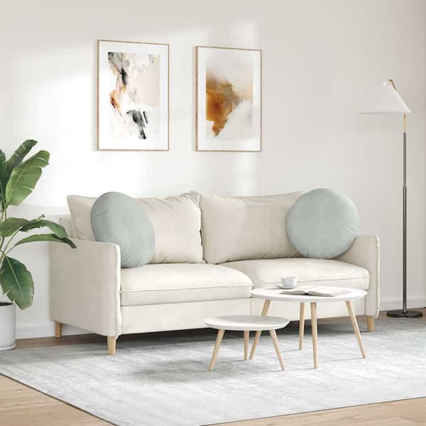 Sittkuddar 2 pcs Ljusgrå Ø50 x 19 cm Sammet