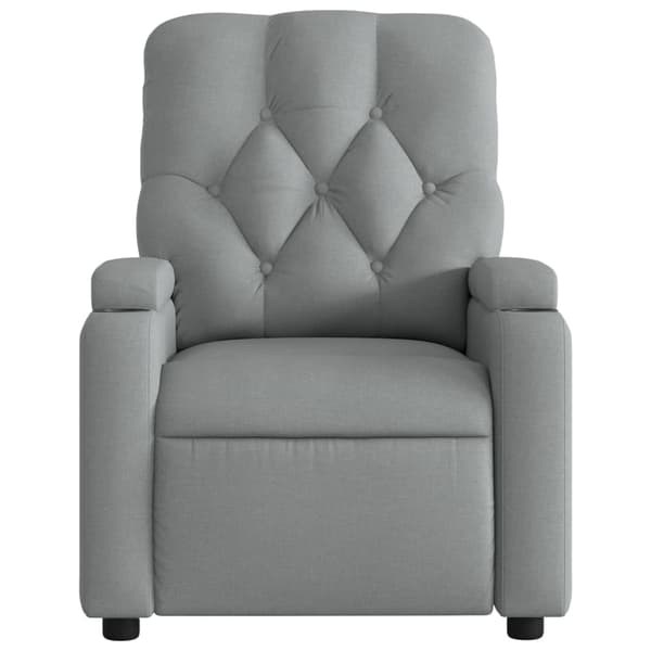 Reclinerfåtölj ljusgrå tyg