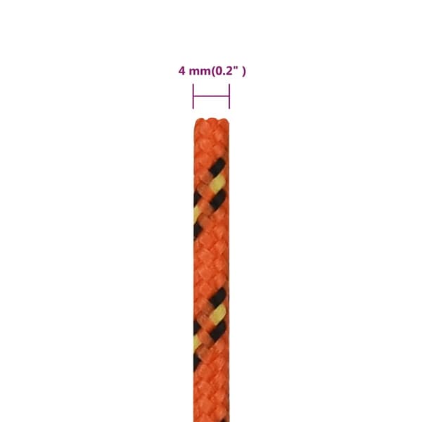 Båtlina orange 4 mm 50 m polypropen