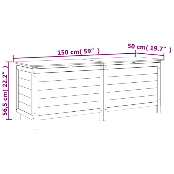 Dynbox brun 150x50x56,5 cm massivt granträ