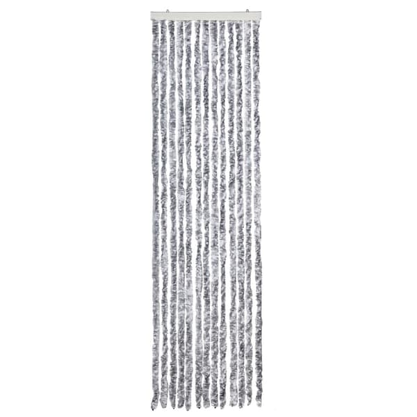Insektsdraperi vit och grå 56x185 cm chenille
