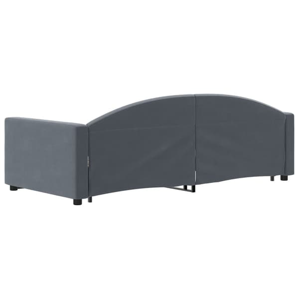 Dagbädd utdragbar mörkgrå 90x200 cm sammet