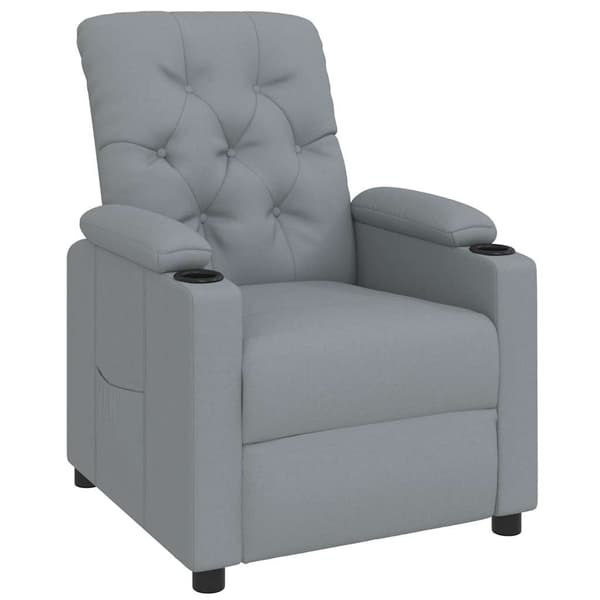 Reclinerfåtölj ljusgrå tyg