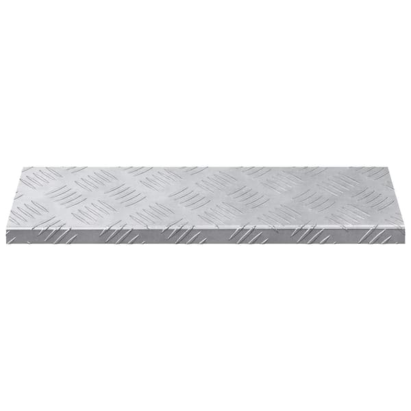 Trappsteg Rektangulär 5 pcs Silver 60 x 18 x 2,5 cm Aluminium