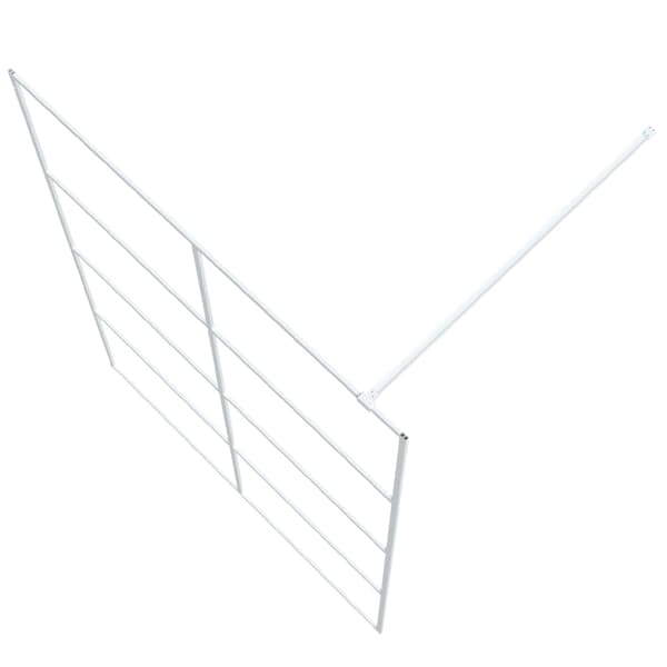 Duschvägg vit 140x195 cm klart ESG-glas