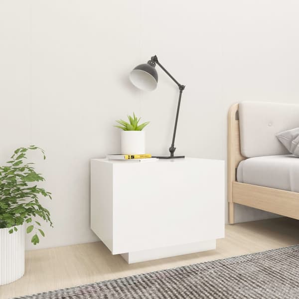 Sängbord vit 100x35x40 cm konstruerat trä