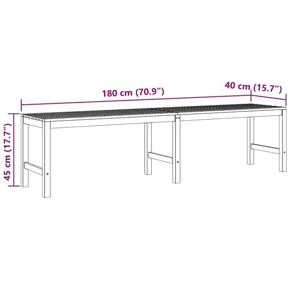 Trädgårdsbänk 180 cm massiv teak
