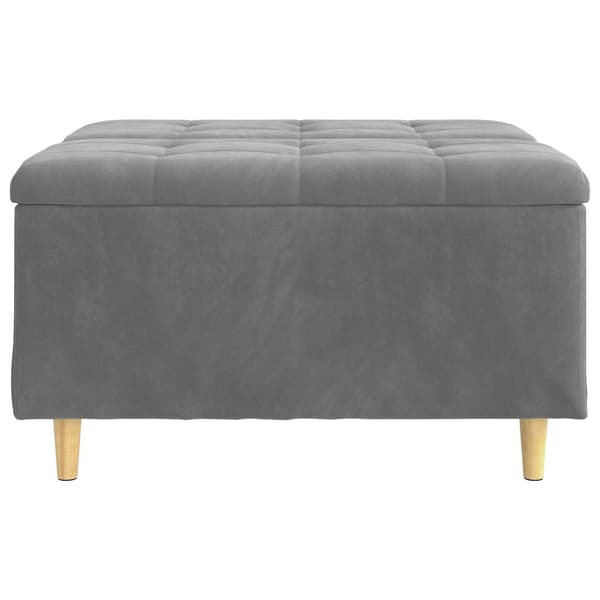 Förvaringspall med kudde Mörkgrå 80 x 80 x 45 cm Sammet
