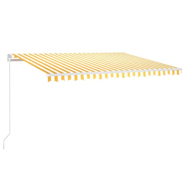 Markis manuellt infällbar 450x350 cm gul och vit