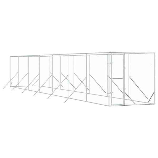Hundgård för utomhusbruk silver 2x14x2 m galvaniserat stål