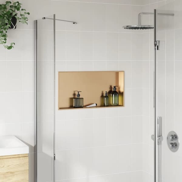 Duschnisch borstad guld 62x32x9 cm rostfritt stål