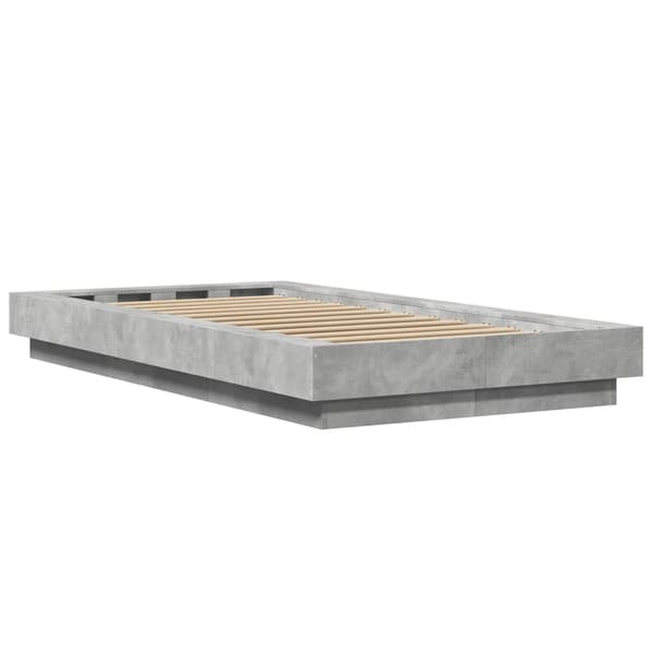 Sängram betonggrå 75x190 cm konstruerad trä