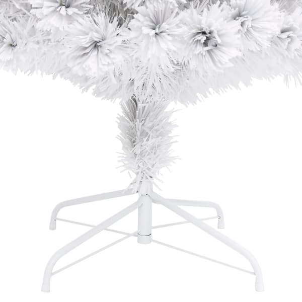 Belyst plastgran vit 240 cm fiberoptik