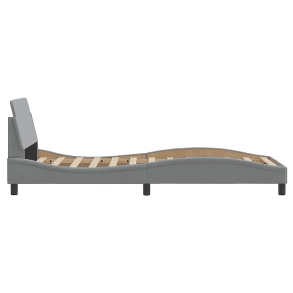 Bed Frame "Dover" Light Grey 90x190 cm Fabric