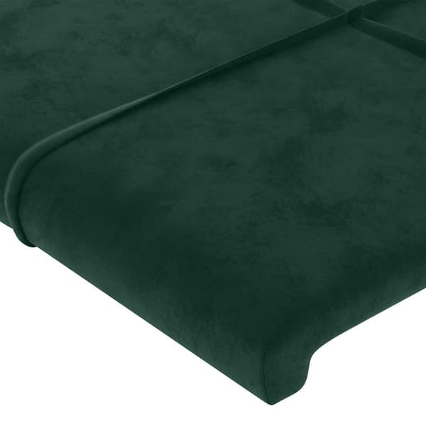 Sänggavel LED mörkgrön 80x5x78/88 cm sammet
