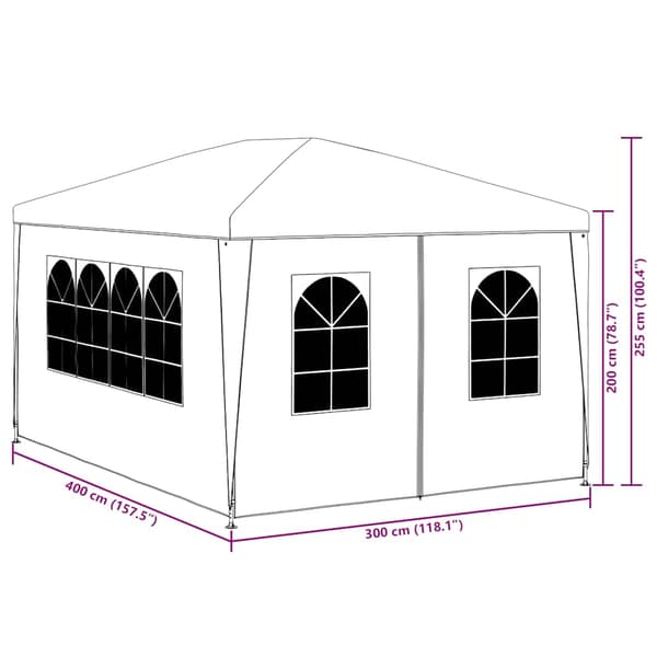 Partytält 3x4 m vit