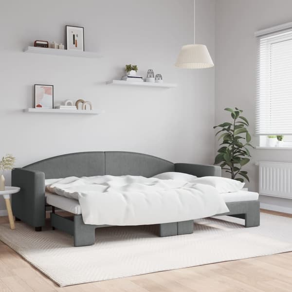 Dagbädd utdragbar mörkgrå 80x200 cm tyg