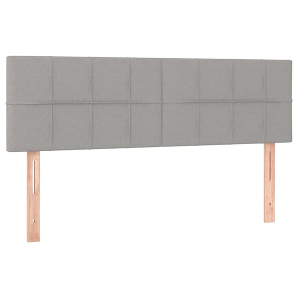 Ramsäng med madrass & LED ljusgrå 140x200 cm tyg