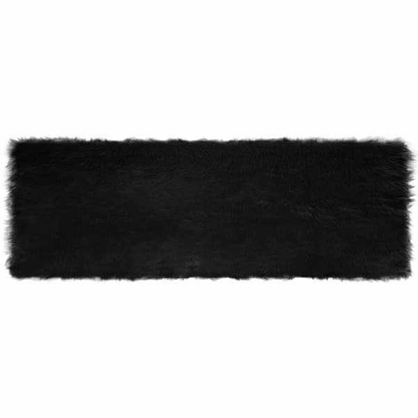 Fuskfäll matta TAFALLA Svart 80 x 250 cm Polyester