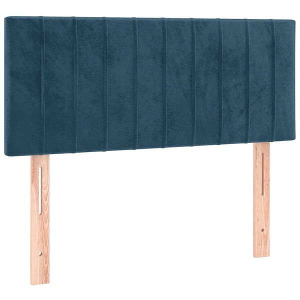 Ramsäng med madrass mörkblå 90x200 cm sammet