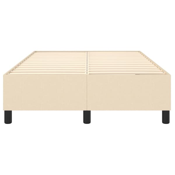 Boxspring-sängram gräddvit 120x200 cm tyg