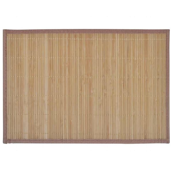 6 Bordstabletter i bambu 30 x 45 cm brun