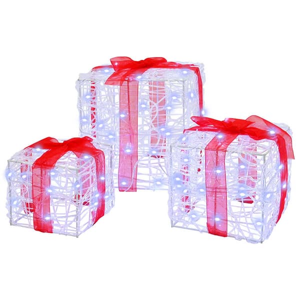 Presentlåda 3 pcs Kallvit 20 x 20 x 20 cm Akryl