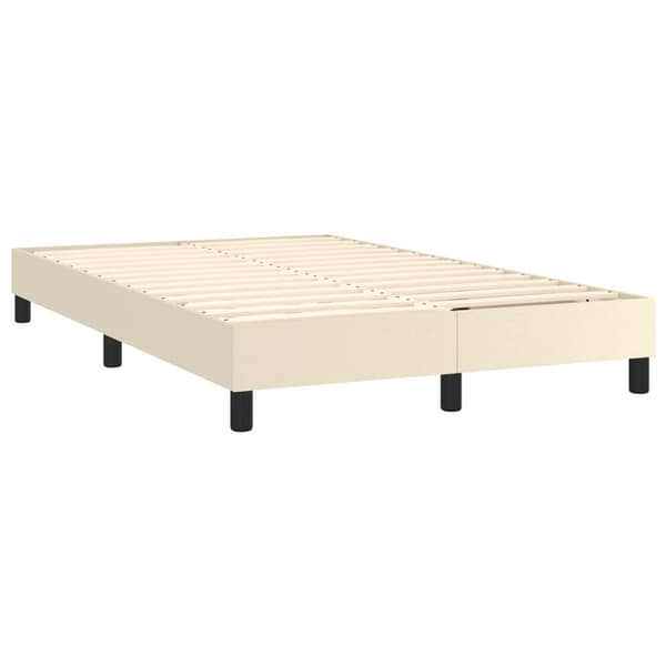 Boxspring-sängram gräddvit 120x200 cm konstläder