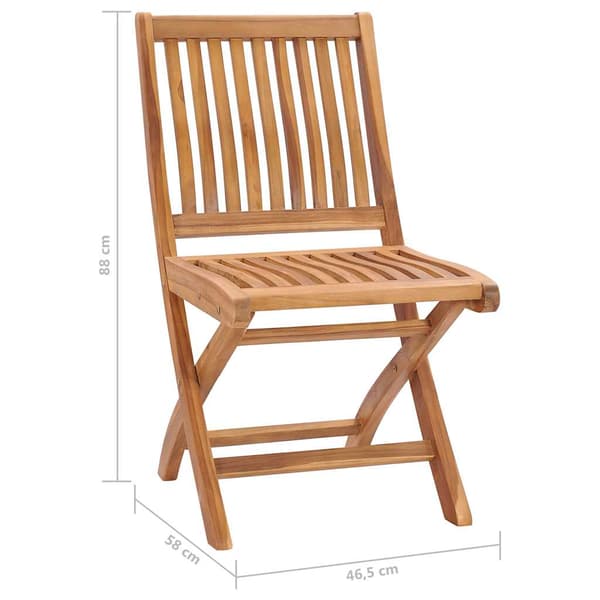 Hopfällbara trädgårdsstolar 4 st massiv teak