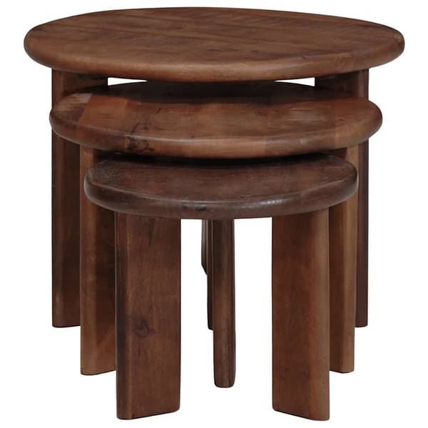 Nesting Kaffe Bord 3 pcs Mörkbrun Massivt mangoträ