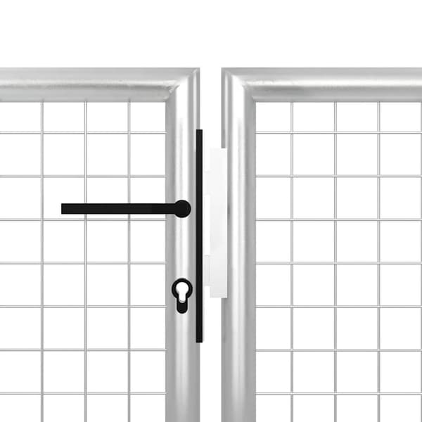 Trädgårdsgrind stål 350x75 cm silver