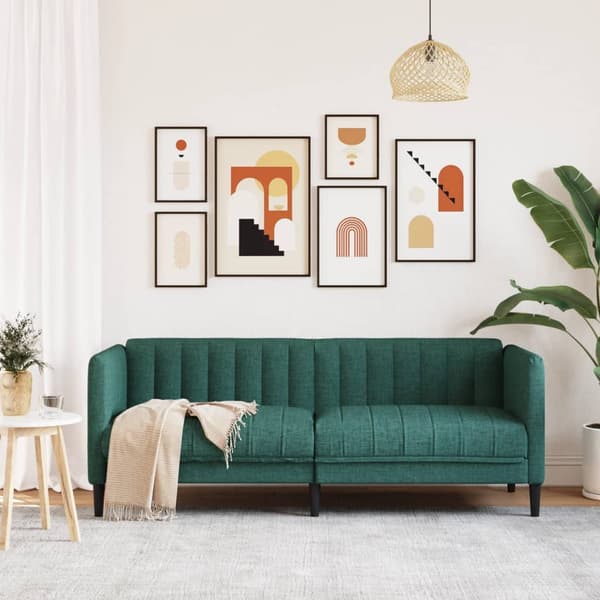 Soffa 2-sits mörkgrön tyg