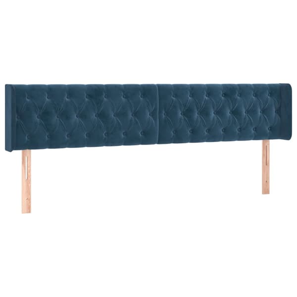 Ramsäng med madrass mörkblå 200x200 cm sammet